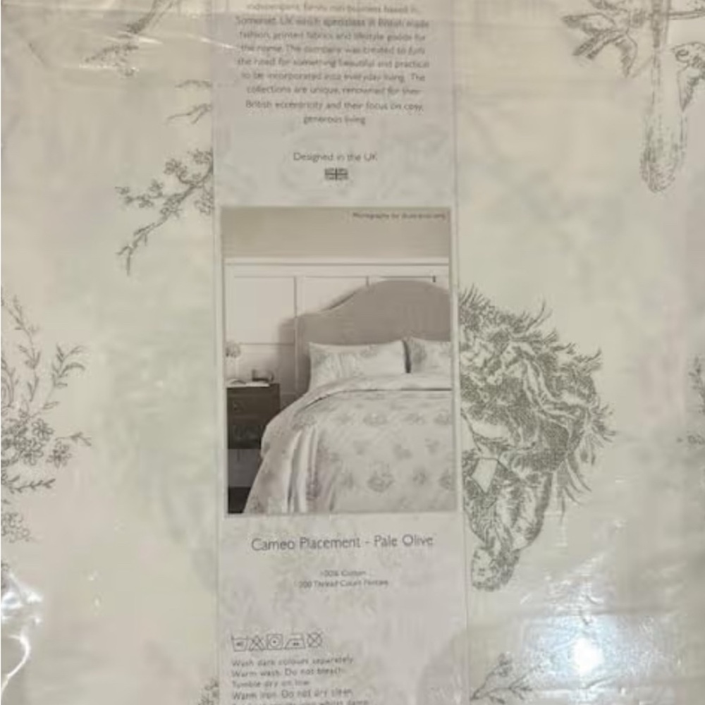 NWT Cabbages & Roses of London King Duvet Set, 100% Cotton